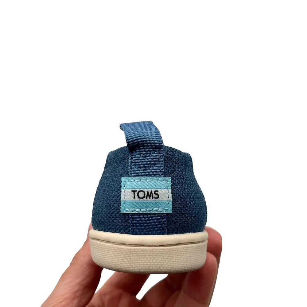 Toms Toddler Girls Alpargata Slip-on Shoes Size 10 Ocean Blue Lightweight& Comfy